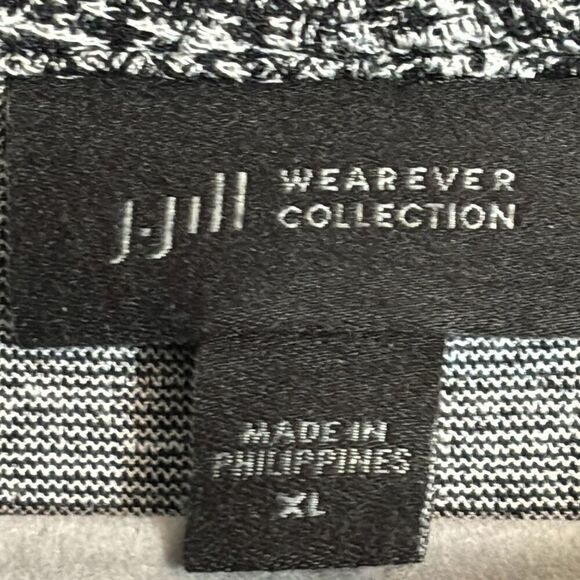 J. Jill sophisticated gray tweed look soft face framing collar sleeveless XL - Picture 7 of 9